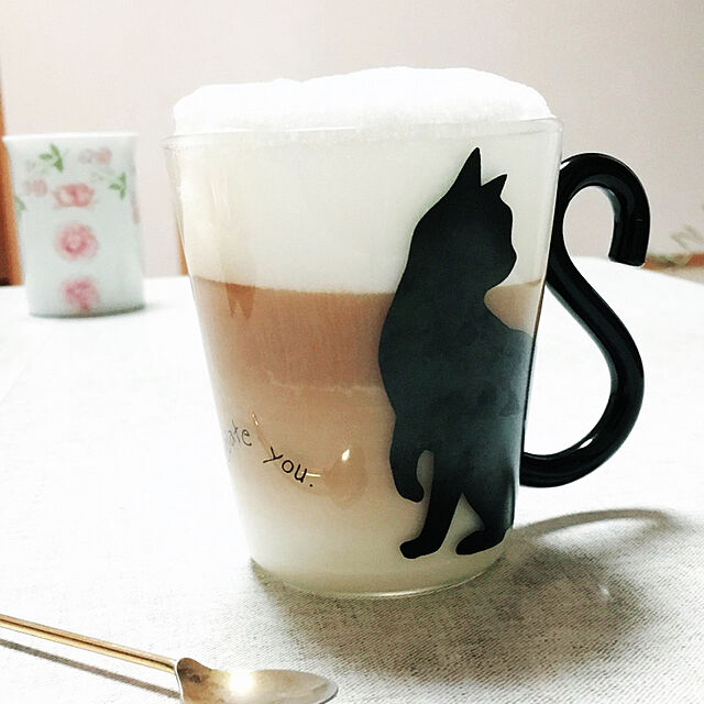 satoの-かわいい 猫グッズ マグカップル(ガラス) マグカップ 黒猫ハウス／＃701の家具・インテリア写真