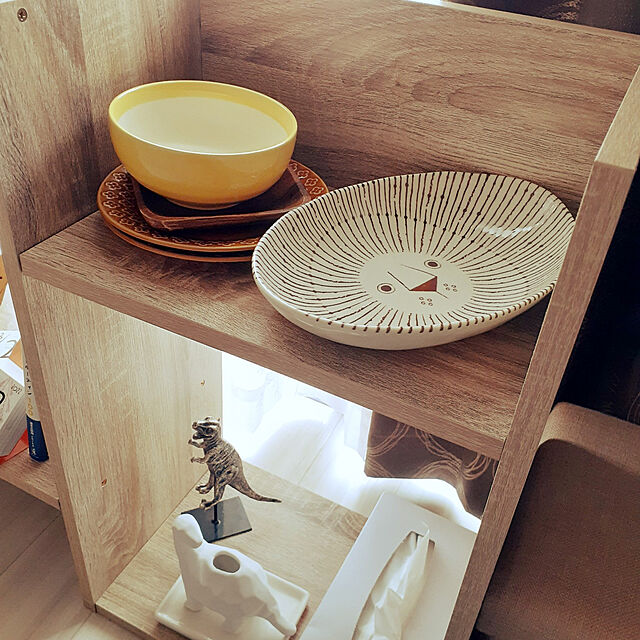 ebinosukeの-カレー皿(楕円 プレート) 食器 北欧 和 『ミッケ カレー皿』 動物 ライオン ふくろう おしゃれ 日本製の家具・インテリア写真