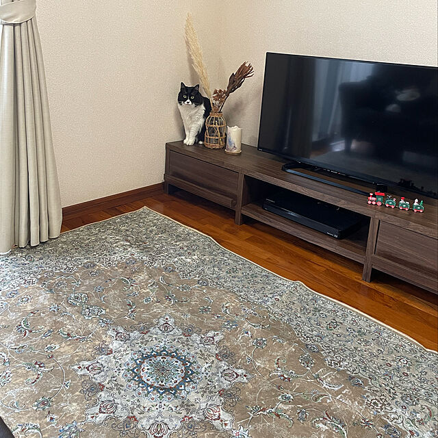 Yunのグラムスタイル-グラムスタイル ペルシャ絨毯風 ラグ カーペット 洗える 1.5畳 130x190cm ピンク ベージュの家具・インテリア写真