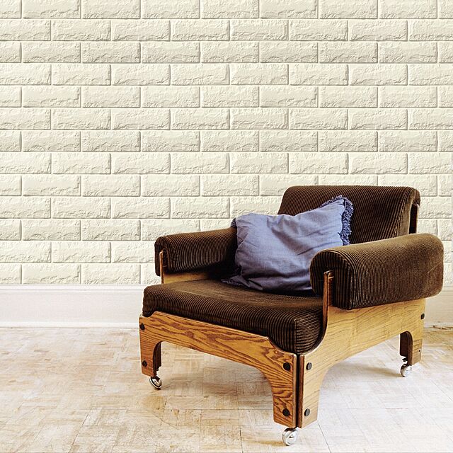 DreamStickerのマスターリンクス-クッションシート 壁 レンガ 壁紙 白 賃貸 クッションレンガ シート ブリック 3D 立体  防音  FB 2枚の家具・インテリア写真