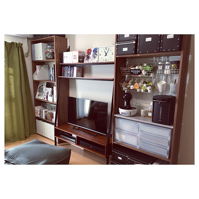 lie_siaolongの無印良品-スタッキングシェルフ・ワイド・５段・ウォールナット材の家具・インテリア写真