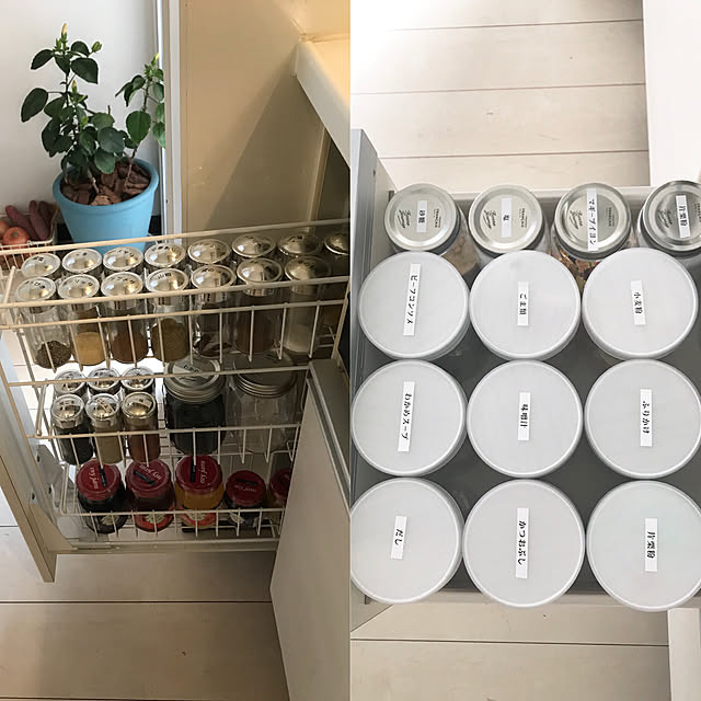 mimichanの-『DULTON ダルトン スパイスラック 12ボトル 12 BOTTLE SPICE RACK CH01-K15』 調味料ラック 調味料入れセット 容器 ストッカー 調味料容器 調味料入れ スパイスシェーカー キッチン収納 ラック おしゃれ お洒落 シンプル オシャレ スタイリッシュ レトロ 2段 スタンドの家具・インテリア写真