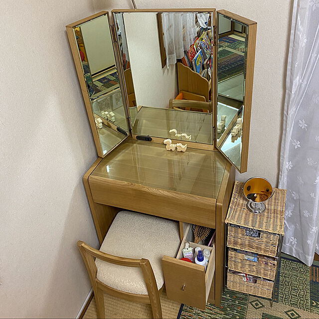 chIoeのニトリ-三面鏡ドレッサー(ハル LBR) の家具・インテリア写真