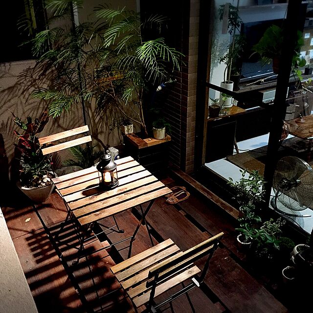 ayamiのイケア-IKEA　TARNO　テーブル＆チェア2脚, アカシア材, スチールの家具・インテリア写真