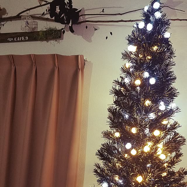 写真付きレビュー クリスマスツリー 150cm 黒 スリム ブラック ツリー ヌードツリー 北欧 おしゃれの通販商品 口コミ情報 Roomclipショッピング