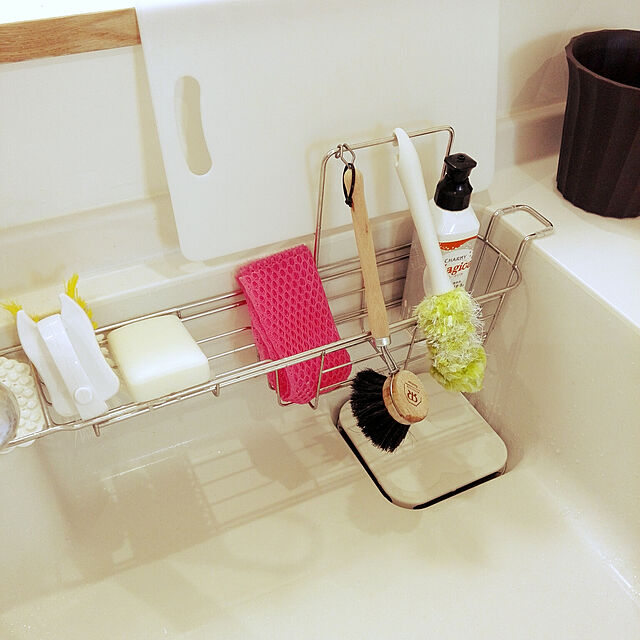 mamiのマーナ-マーナ (marna) 鍋・フライパン洗い ブラシ ( ソフト / ブラウン / 大 ) 台所 食器洗い ( 柄付き / 取り外し ) キッチン ブラシ K306の家具・インテリア写真