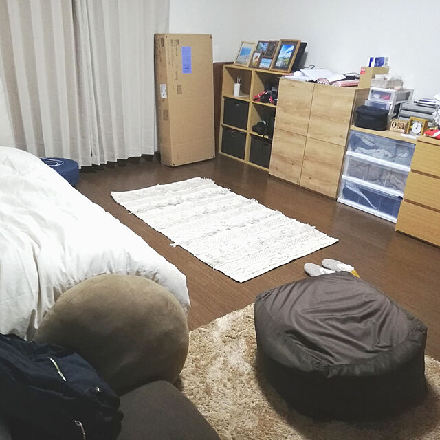 naokoのニトリ-ビーズソファカバー 標準(ソリッド2BR) の家具・インテリア写真