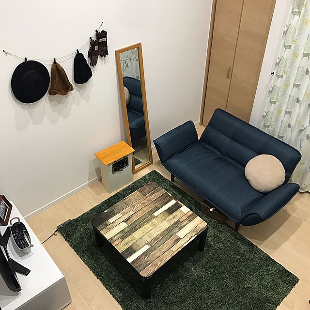 mayumiのニトリ-抗菌防臭 シャギーラグ(GR 130X185) の家具・インテリア写真