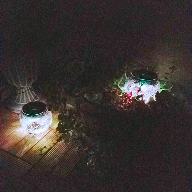 ARCATSの山善-山善(YAMAZEN) モザイクガーデンライト(3個組) YMGL-P(PU)*3 パープル ソーラーライト 庭園灯 LEDライト 照明 【送料無料】の家具・インテリア写真