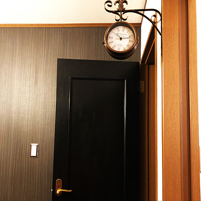 KAOの秋月貿易-ステーションクロック　ウォールS　1508-15　壁掛け時計　両面　ヨーロピアン　アンティーク風　レトロ　両面掛時計　壁掛両面時計　ステーション　クロックの家具・インテリア写真