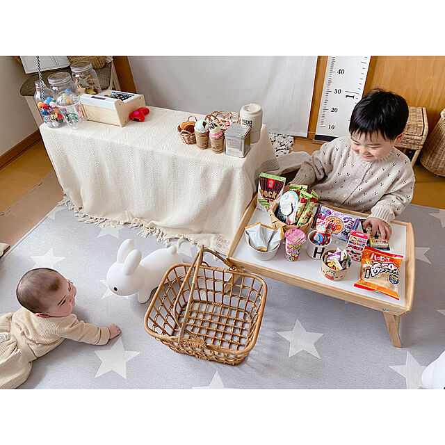 ikumiのイケア-イケア　DJURA ベッドトレイ　ゴムノキ　58x38x25cm　キッチン用品の家具・インテリア写真
