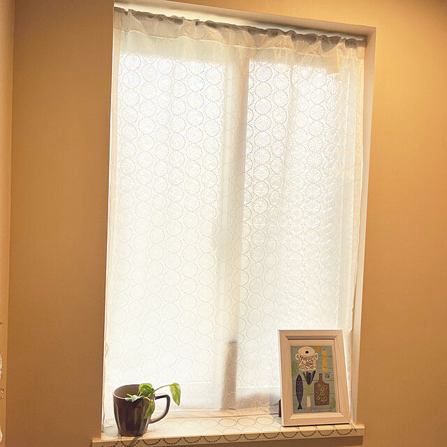 S.marukoの-【ベルメゾン】刺し子デザインのUVカット・遮熱・遮像小窓レースカーテンの家具・インテリア写真