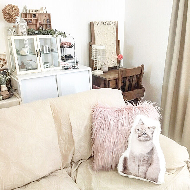 yukinyanの-猫のクッション ファークッション ポインテッド×ホワイトファー CAT 雑貨 Eの家具・インテリア写真