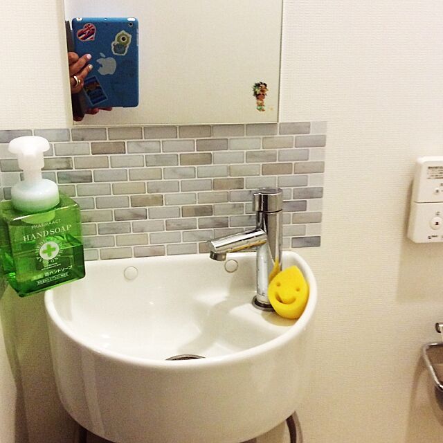 cocotaroのマスターリンクス-【 Dream Sticker 】 モザイクタイルシール キッチン 洗面所 トイレの模様替えに最適のDIY 壁紙デコレーション BST-12 (ブリックホワイト, 1枚)の家具・インテリア写真