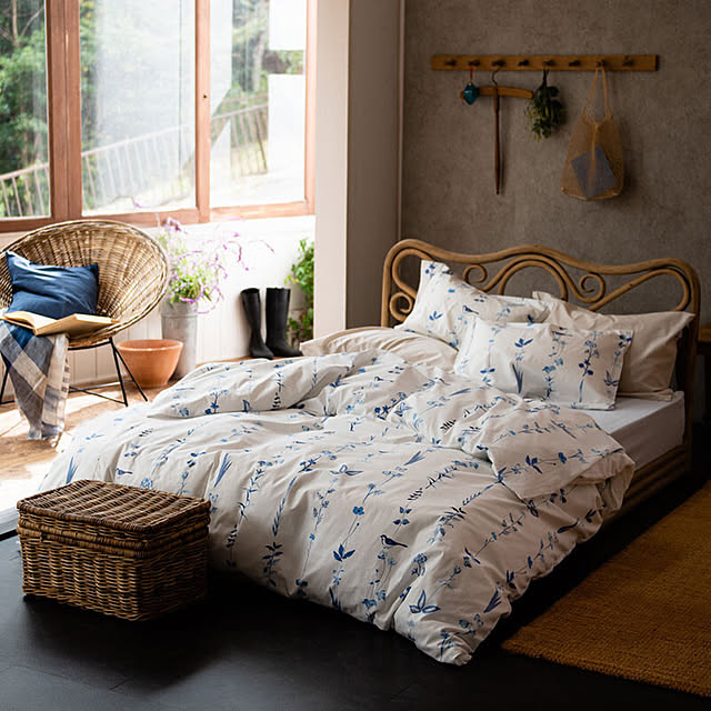 FabtheHomeshopの-【Fab the Home】 フロリスト/ブルー 枕カバー 50X70cm用 染料プリントの家具・インテリア写真