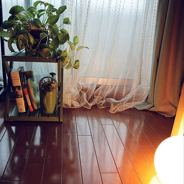 Nanakoの無印良品-フロアライト丸・Ｍ／カバー：透過／コード：ホワイトの家具・インテリア写真