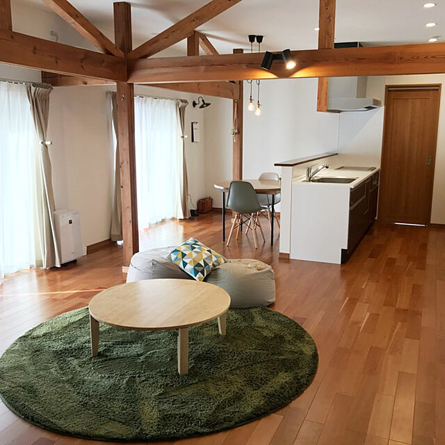 yamachiの-ラグ 円形ラグ シャギーラグ 北欧 rug 200×200 円形 マイクロファイバーシャギー Z4糸 モダンデコの家具・インテリア写真