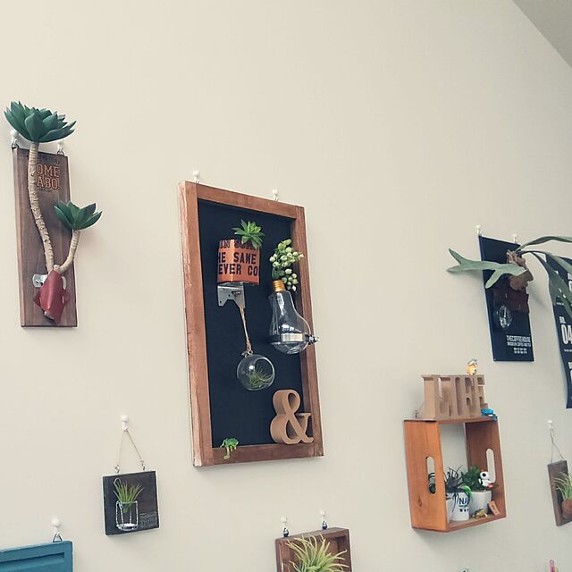 nachan26の-いなざうるす屋 フェイクグリーン コウモリランS 壁飾り 壁掛けインテリア 観葉植物 ウォールデコレーション 緑 壁掛け インテリアの家具・インテリア写真