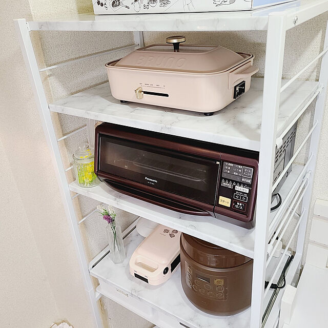 mzk5678910のワイエムワールド-ワイエムワールド キッチンラック ゴミ箱上ラック レンジ台 冷蔵庫ラック 幅80cm ナチュラル 00-322の家具・インテリア写真