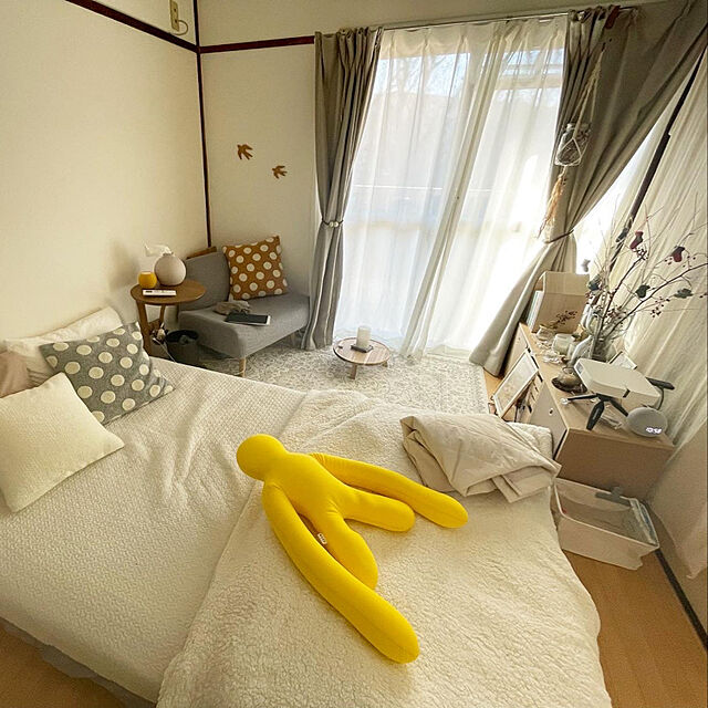 chill_roomのMOGU-MOGU(モグ) ビーズクッション キャラクター 黄緑 ピープル ロングアーム ライトグリーン (全長約横105cm)の家具・インテリア写真