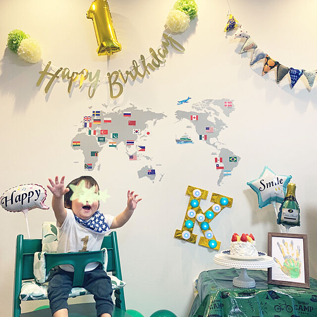 saorinの-誕生日 パーティー 飾り ガーランド 飾り付け 1歳 HAPPY BIRTHDAY バースデー バルーン ハッピーバースデーの家具・インテリア写真