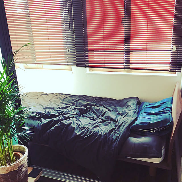 Atsushiの無印良品-ベッドフレーム・スモール・ウォールナット材の家具・インテリア写真