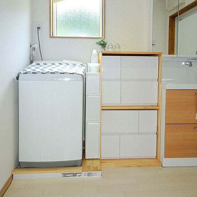 maruchiのイデア-サンカ サンイデア squ+コレクトケースLSホワイトSQC-LSWH 収納ケース カラーボックス リビング キッチン ランドリー クローゼットの家具・インテリア写真