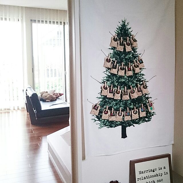 Marikoのトーカイ-トーカイ　クリスマス　光る　ツリータペストリー　ウッド柄パネル　オックス 90cm単位の家具・インテリア写真
