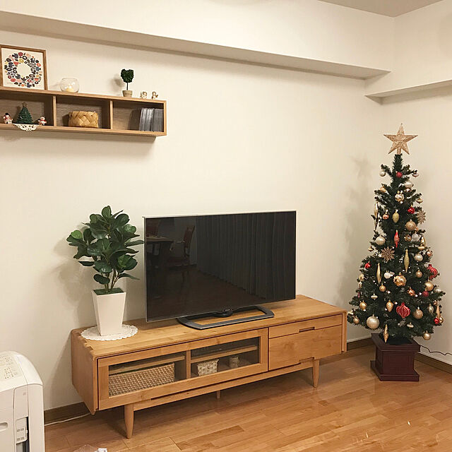 Risaの-クリスマスツリー 北欧 おしゃれ ウッドベーススリムツリー150cm オーナメント 飾り なし 木製ポットツリー ヌードツリーの家具・インテリア写真