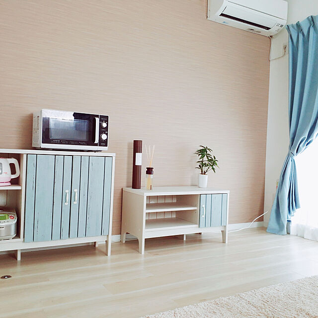 yasupiのニトリ-キャビネット(マリーナ 7085D WW & BL) の家具・インテリア写真