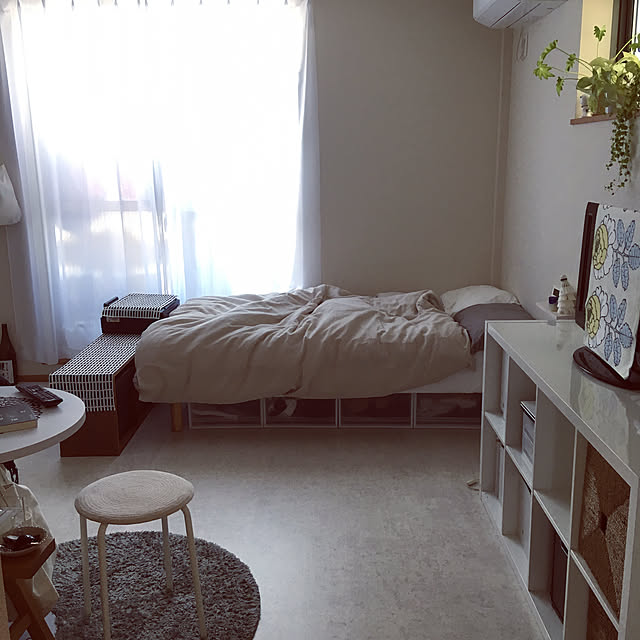 kana_roomの無印良品-オーガニックコットン洗いざらしまくらカバー／生成 ５０×７０ｃｍ用／ブラウンの家具・インテリア写真