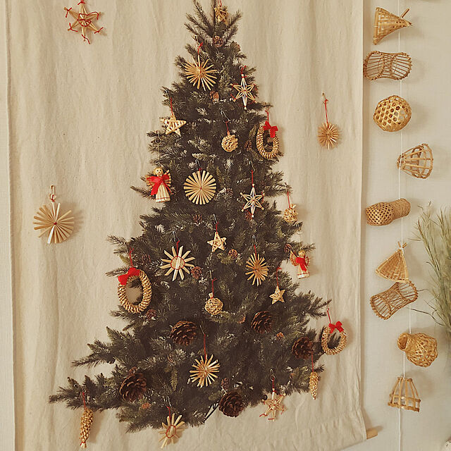 m.rのzhenyu-クリスマス　ストローオーナメント 木材　56個セット　可愛い飾り　クリスマスツリー装飾　ホーム　パーティー小道具　ギフト　木箱入れの家具・インテリア写真