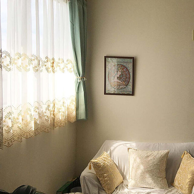 wakuwaku_curtainの-レースカーテン トルコレース ジュリアゴールド ゴールド 刺繍 トルコ刺繍 刺繍レース 金 おしゃれ かわいい ゴージャス エレガント ヨーロピアンの家具・インテリア写真