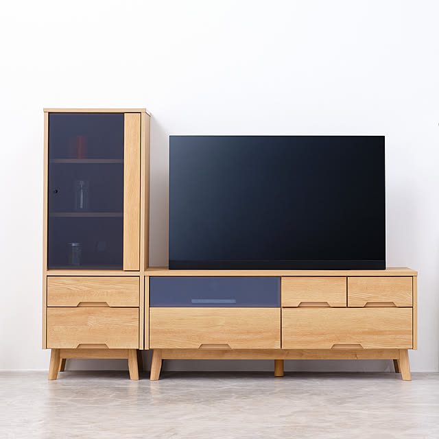 isseiki_furnitureの-【3/25 ポイント10倍！買い回りで最大+9倍】 テレビボード テレビ台 ガラス 強化ガラス ボックス ライトブラウン ブラウン 脚付き 脚 120 1m 幅120 おしゃれ インテリア モダン 北欧 シンプル 引き出し付き 赤外線 品質保証 新生活 ISSEIKI BASIC PLUS-5の家具・インテリア写真