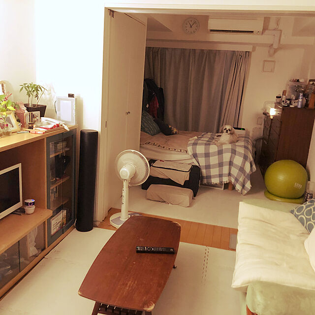 Taekoの無印良品-オーガニックコットン異番手チェッククッションカバー／生成の家具・インテリア写真