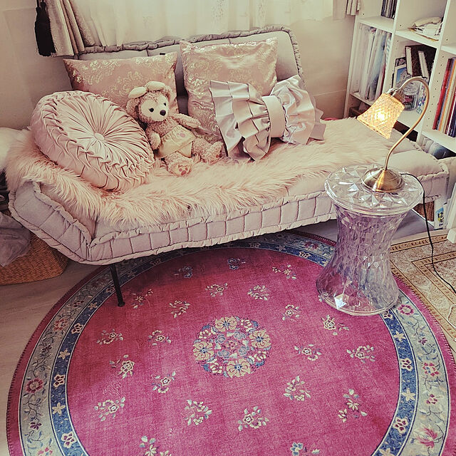 berryberryの萩原-洗えるフランネルラグ 円形 丸型 ミュゲ 直径約140cm 丸の家具・インテリア写真