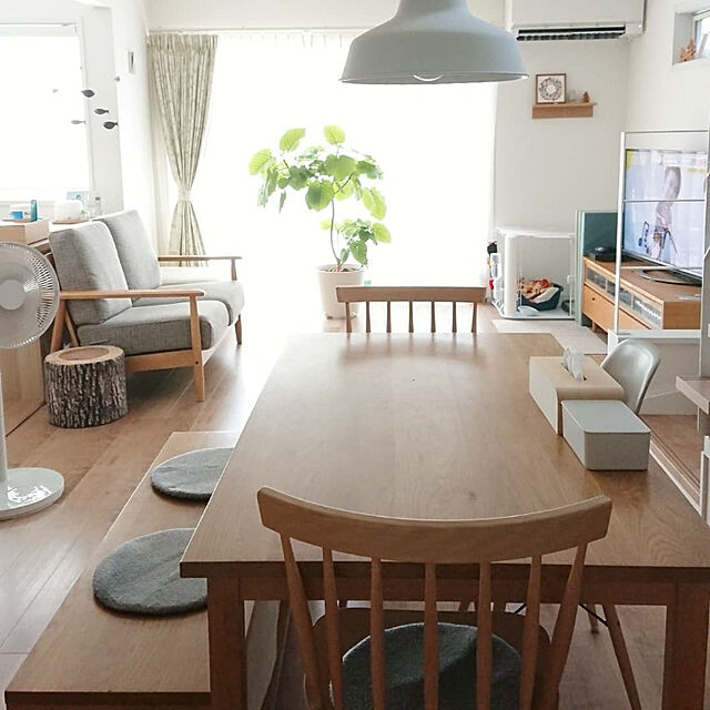 __home_m.のニトリ-布張り2人用ソファ(マイスBE/LBR) の家具・インテリア写真