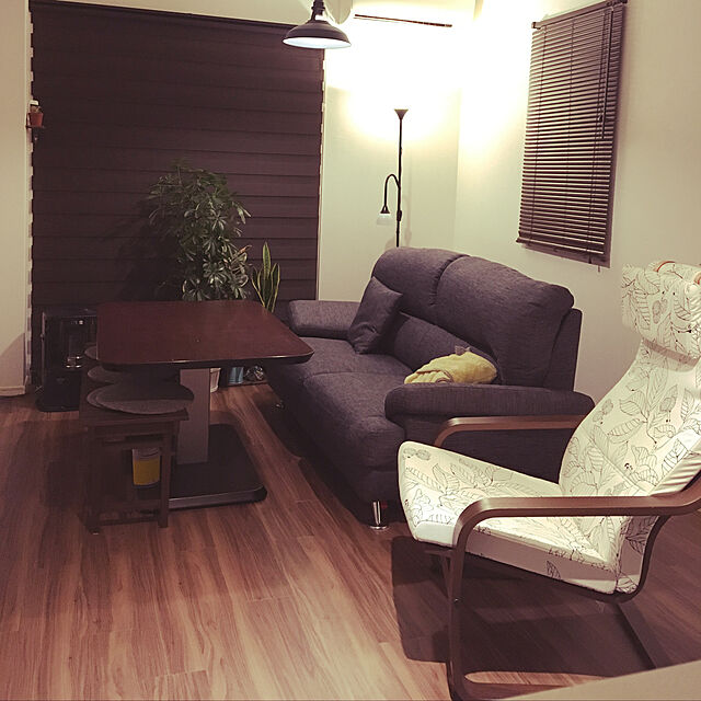 maichaelのニトリ-3人用布張りソファ(NポケットA13 FM-DGY) の家具・インテリア写真