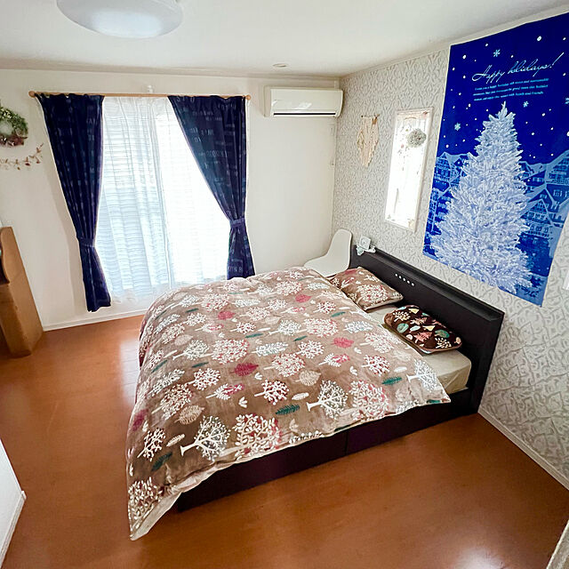 uki-uki77のニトリ-遮熱レースカーテン(カフェボーダー オレンジ 100X138X2) の家具・インテリア写真