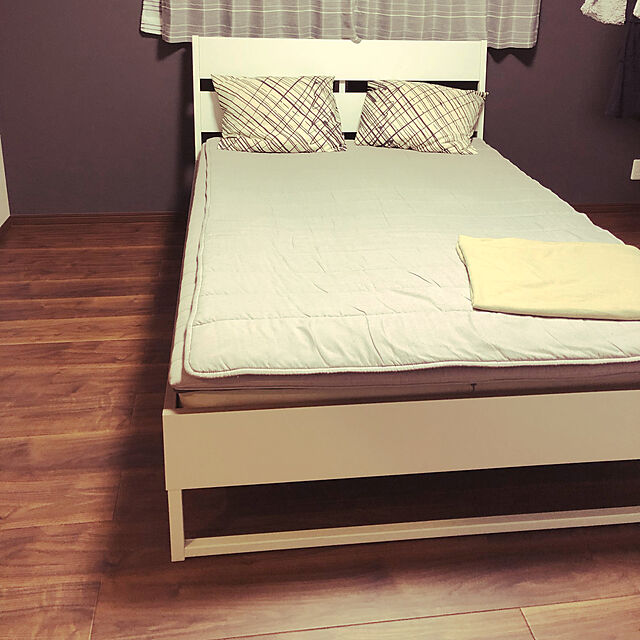 mika.happyのイケア-IKEA・イケア ベッド ベッドルーム TRYSILベッドフレーム, ホワイト, ロンセット(990.314.51)の家具・インテリア写真