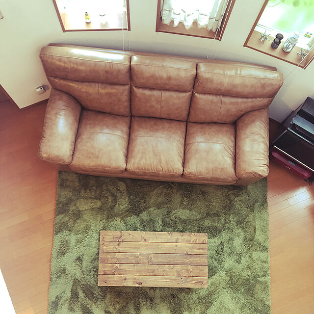 nomunomuのニトリ-3人用本革ソファ(シグナKD LBR) の家具・インテリア写真