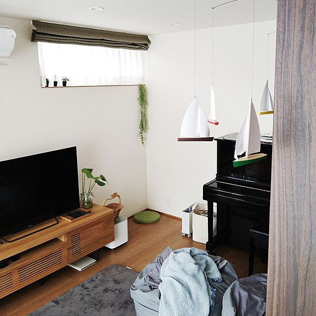 yukoの無印良品-【無印良品 公式】持ち手付帆布長方形バスケット・スリム・深 約幅37×奥行18．5×高さ32cmの家具・インテリア写真