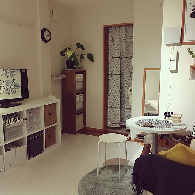 kana_roomのイケア-ＩＫＥＡ/イケア　FOLJAREN　シャワーカーテン　ホワイト/ブラック/グレーの家具・インテリア写真