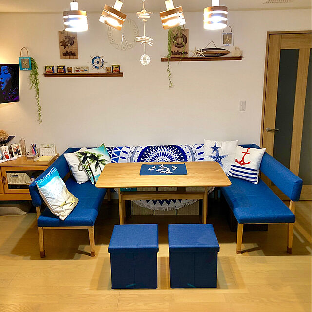 kuma_chan7のニトリ-クッションカバー(IN SEA アンカー T) の家具・インテリア写真