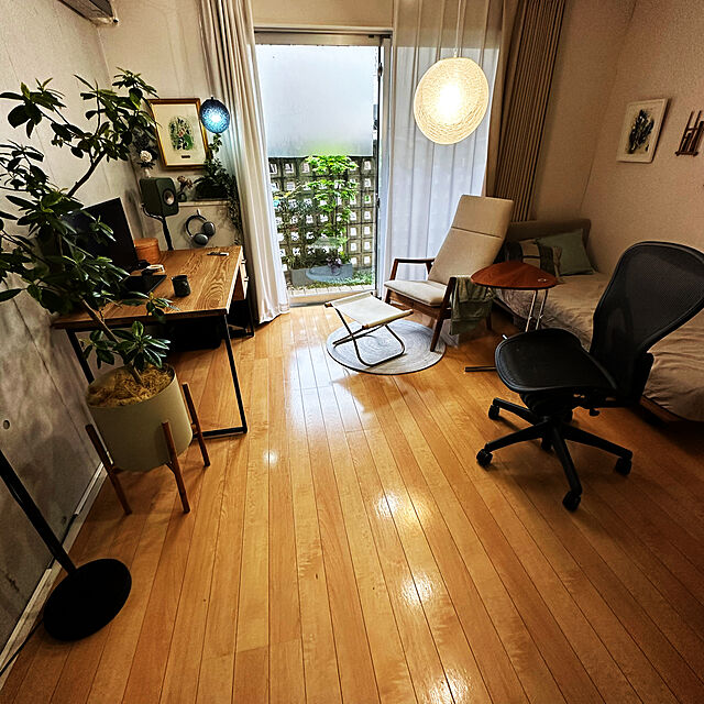 umai-bの-YAMAGIWA（ヤマギワ）ペンダント照明 MAYUHANA（マユハナ）二重Φ360mm ホワイトの家具・インテリア写真