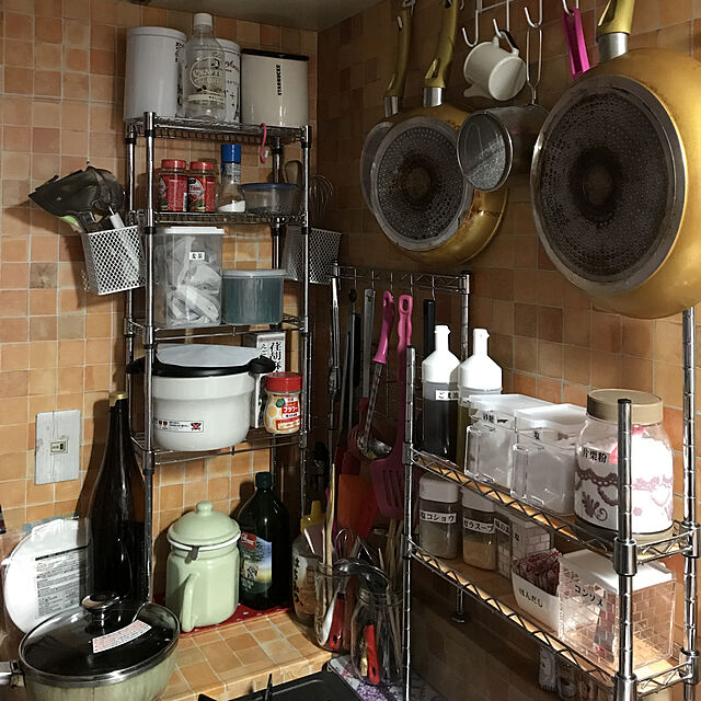 Marikoの伸晃-Belca キッチン棚 強化ガラス製 コンロスキマラック 幅58×奥行11×高さ18㎝ ハート KSG-PHの家具・インテリア写真