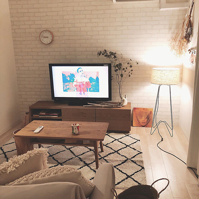 ojiのニトリ-やわらかシャギーラグ(IVダイヤ 130X185) の家具・インテリア写真