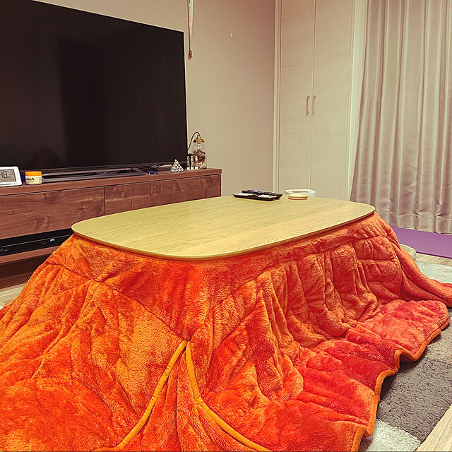 aya_ka023の-こどもにも安心 まあるいカタチ 北欧 こたつテーブル 120x80 長方形 120 おしゃれ 天然木 かわいい 継ぎ脚 高さ調節 安い 激安 格安 リビングこたつ テーブル 本体 単品の家具・インテリア写真