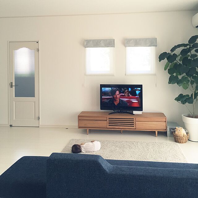 atsupiの-テレビ台 テレビボード 開梱設置配送 タモ材 ナチュラル色 幅180cm タモ材 オイル仕上げ 木製 北欧テイスト タモ無垢材の家具・インテリア写真