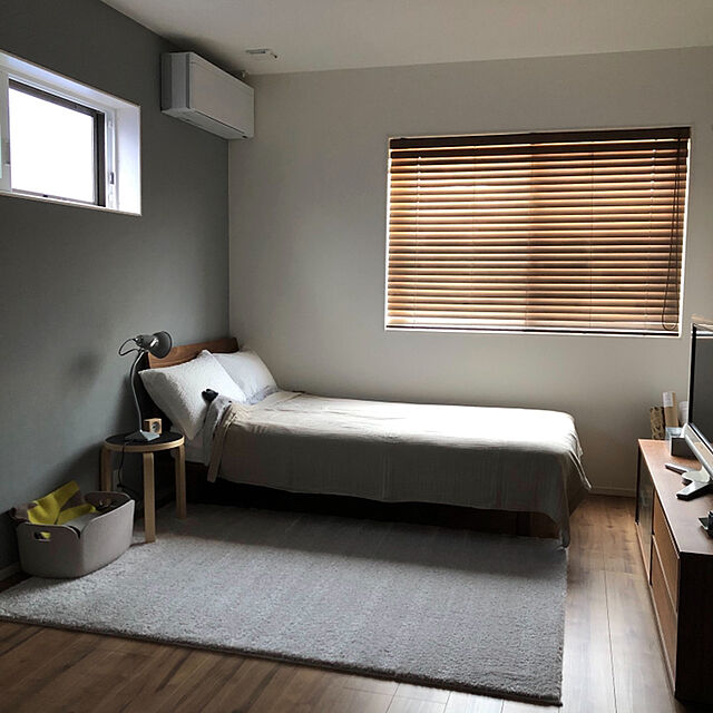 hanaの無印良品-ベッドフレーム・シングル・ウォールナット材・すのこ仕様の家具・インテリア写真